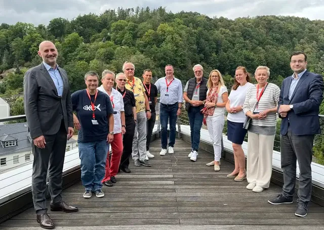 Zum Ausklang des Tages noch ein Erinnerungsfoto auf dem Dach von Moritz Grossmann