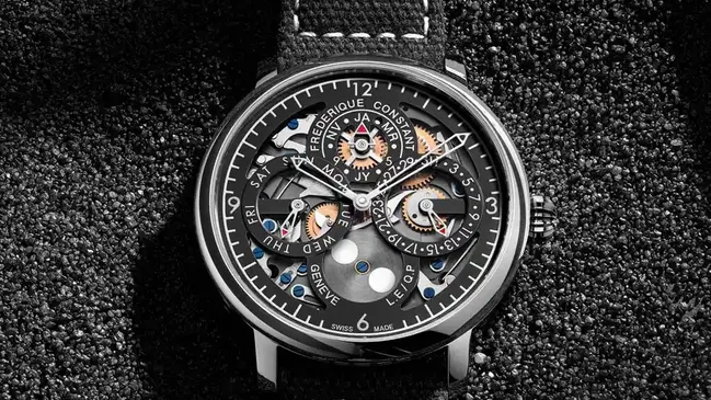 Sichtbare Mechanik: Frederique Constant: Slimline Perpetual Calendar Manufacture Peter Speake