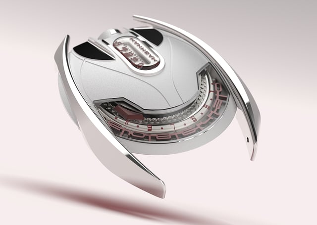 Maghnam – Mohareb, ausgefallene Uhrenkreation aus Edelstahl mit Handaufzugskaliber