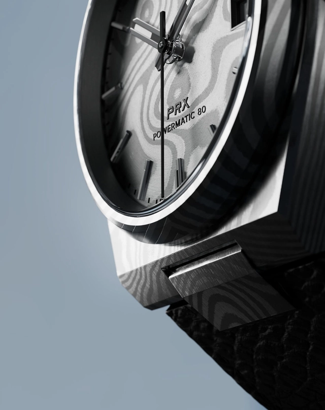 Tissot: PRX Powermatic 80 Damascus Zifferblattdetail