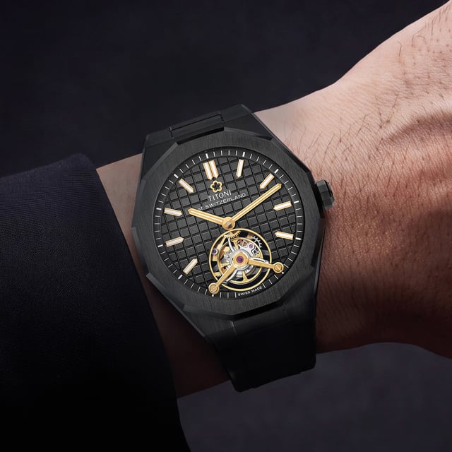 Titoni Luxe Tourbillon Schwarz, Referenz 1000 Z-R-740
