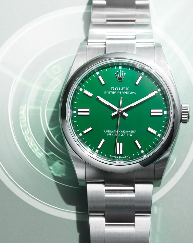 Rolex: Oyster Perpetual 36 Ref. 126000 mit grünem Zifferblatt