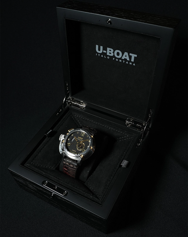 U-Boat – Chimera 25, limitierte Taucheruhr aus Stahl, Gold und Damast