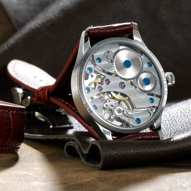 Meistersinger Edition Unitas 1Z (ED-Unitas-08E), Blick auf das Werk durch den Glasboden