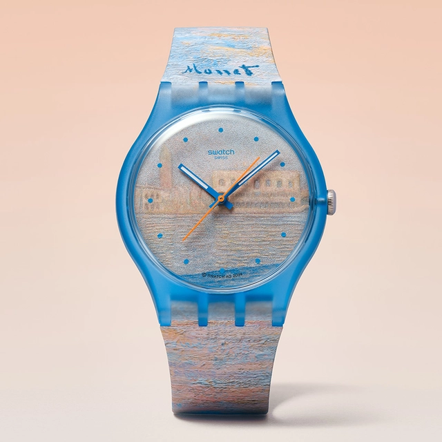 Swatch x Guggenheim Kollektion Monets Palazzo Duccale, SO29Z150, Frontansicht Uhr