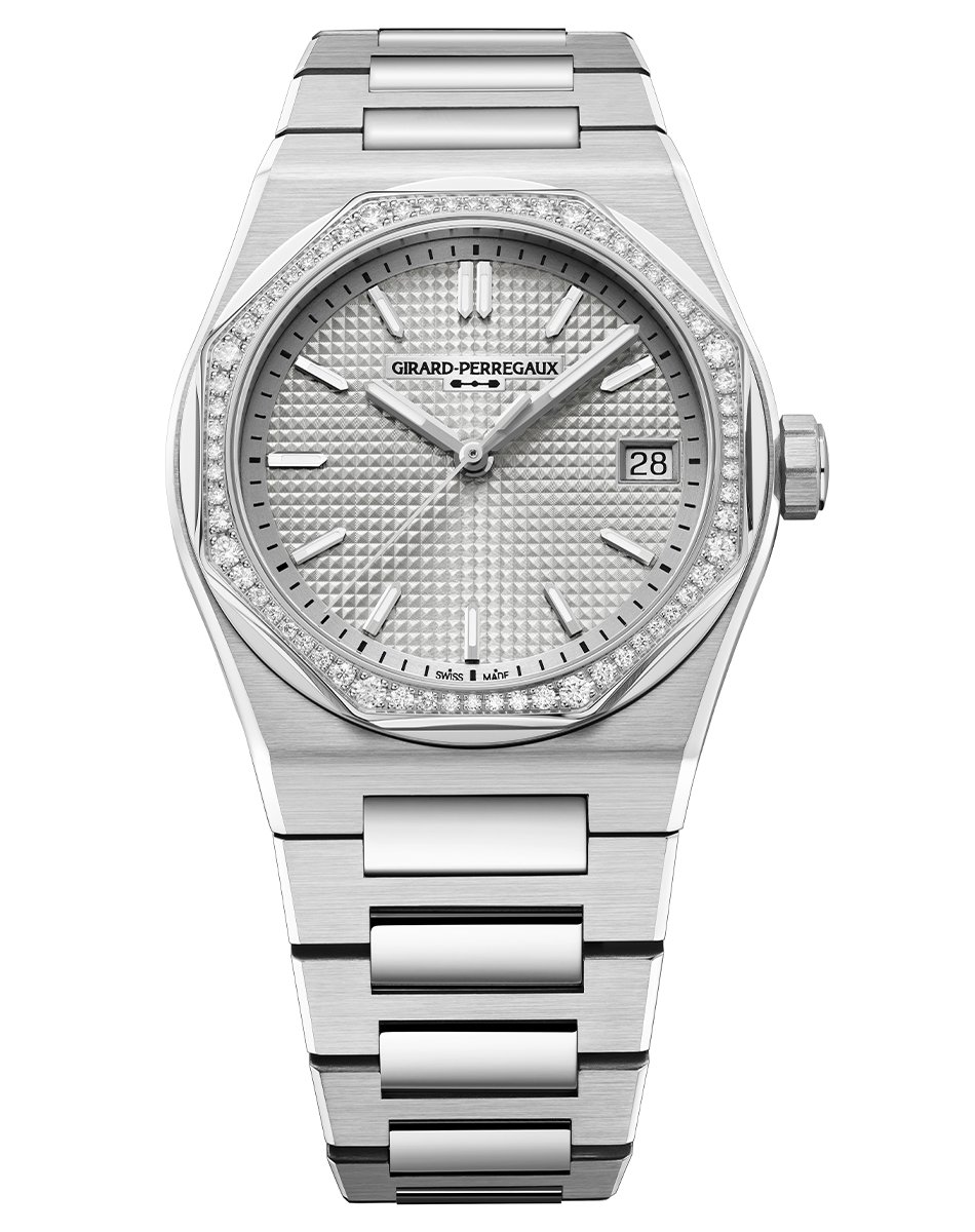 Girard-Perregaux – Laureato Fifty, Stahlsportuhr mit Manufakturkaliber und aufwendig gearbeitetem Zifferblatt