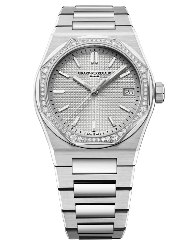 Girard-Perregaux – Laureato Fifty, Stahlsportuhr mit Manufakturkaliber und aufwendig gearbeitetem Zifferblatt
