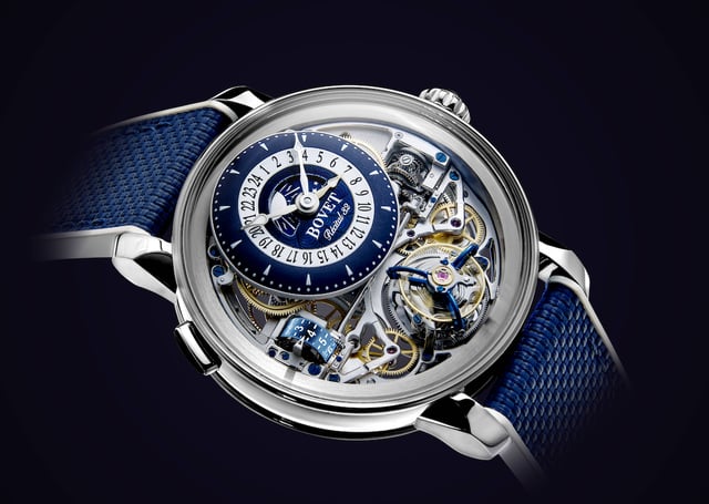 nahaufnahme der Bovet Récital 32, Zifferblatt, Saphirglas