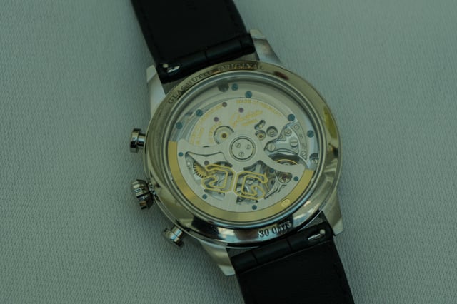 Das Uhrwerk des Glashütte Original Senator Chronographen