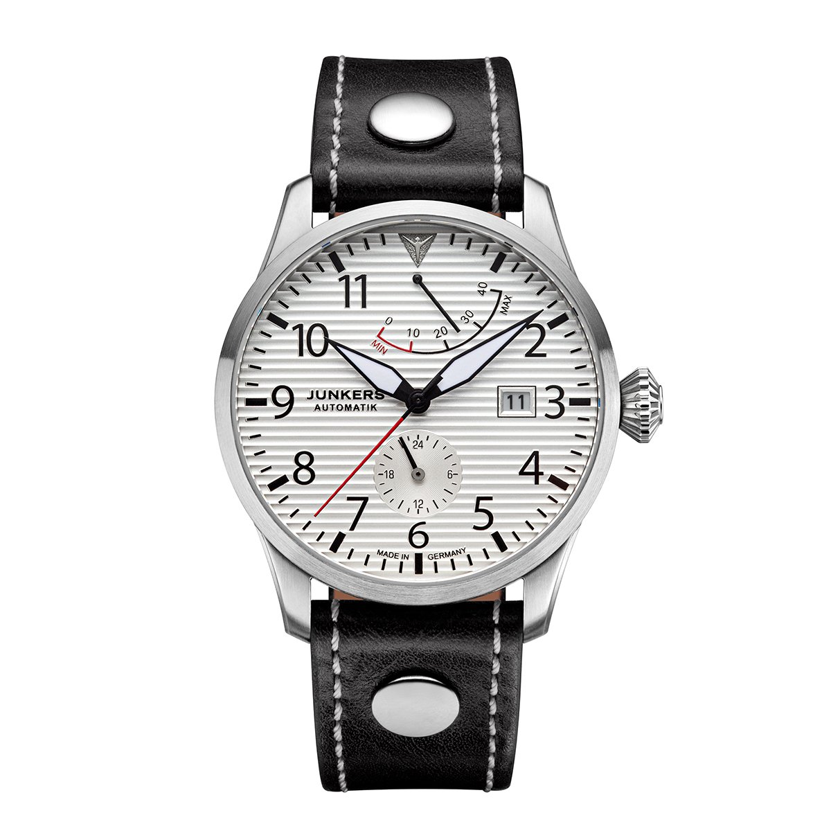 Junkers Flieger Gangreserve Silber 