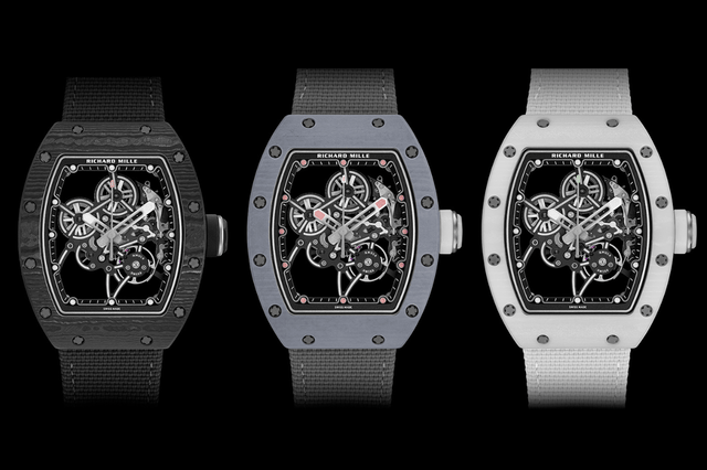 Alle drei Versionen der Richard Mille RM 55-01 Manual Winding