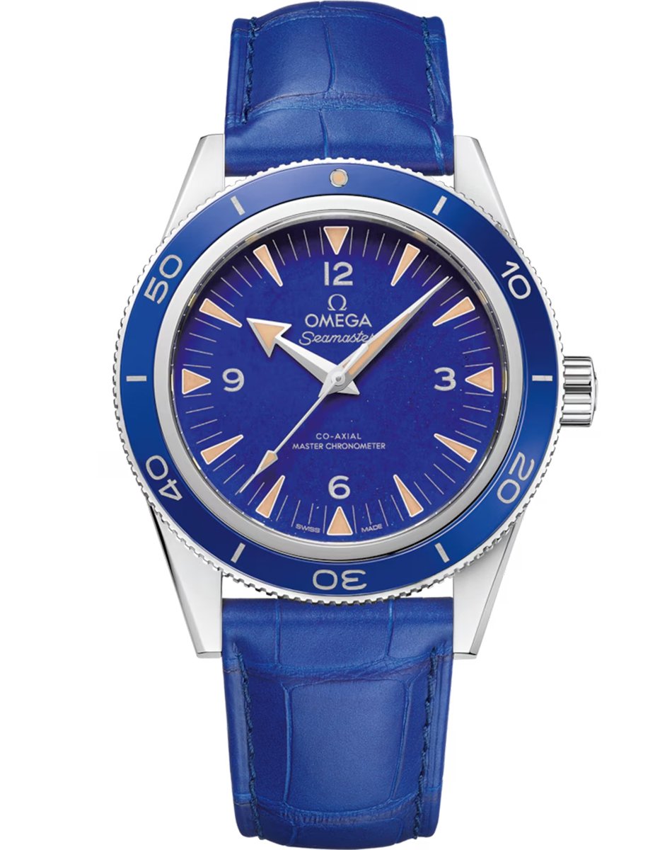Diese Omega Seamaster 300 verfügt über ein Zifferblatt aus Lapislazuli, Taucheruhr aus Platin