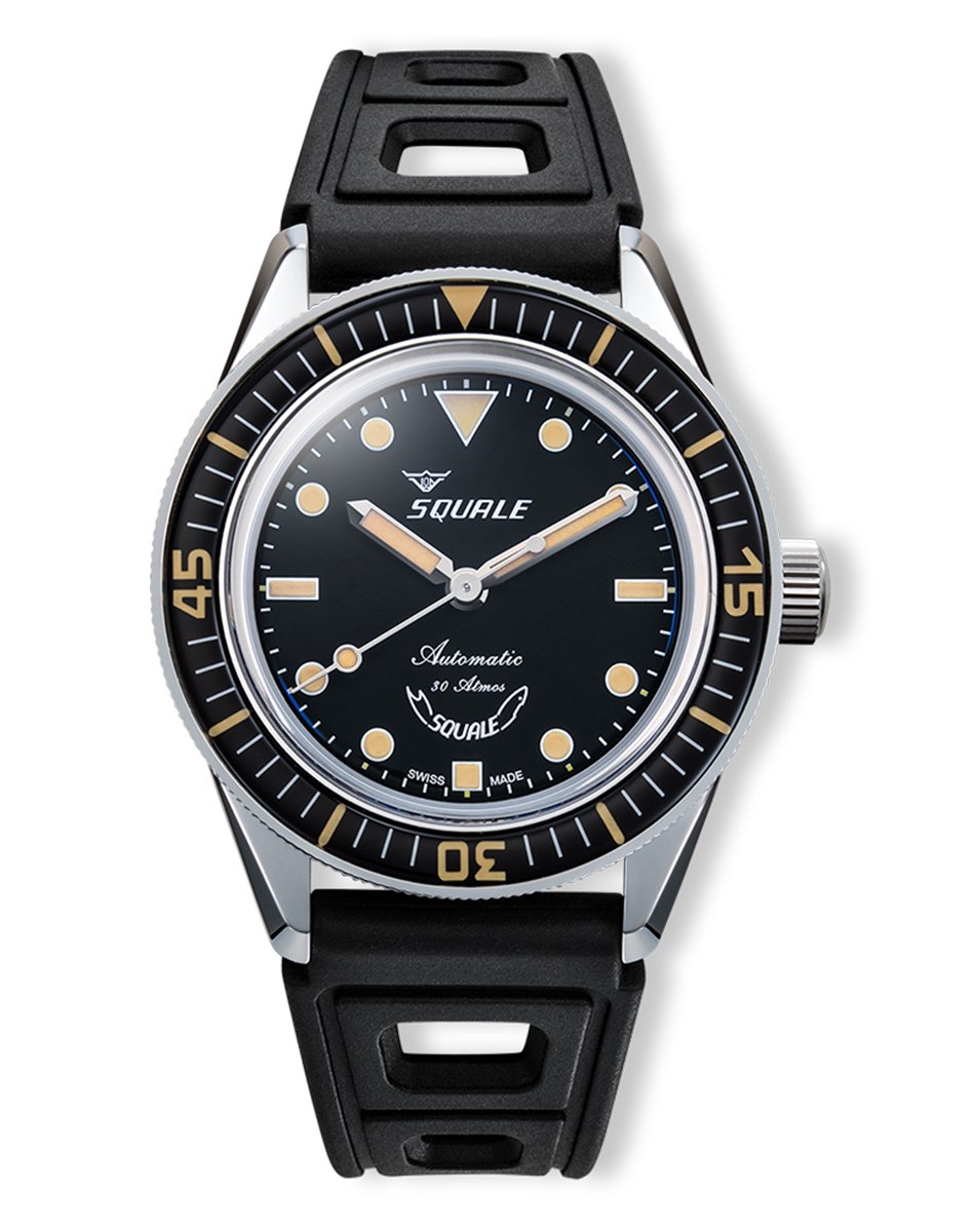 Squale – Sub-37 Legend, Taucheruhr mit Automatikwerk und Kautschukband