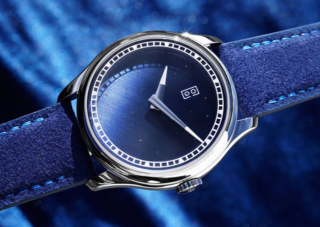 Oliver Gallaugher – Deep Space Blue, elegante Edelstahluhr mit Handaufzugskaliber