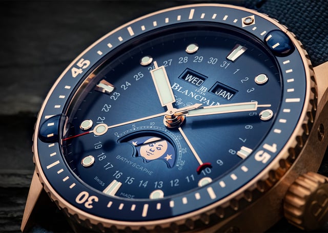 Blancpain Bathyscaphe Quantième Complet Phases de Lune in Rotgold