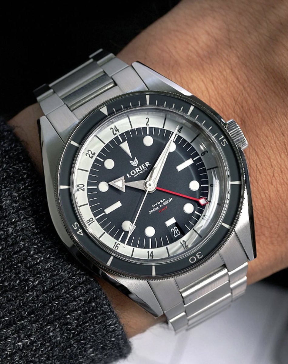 Lorier – Hydra Series III, Retro-Taucheruhr mit Automatikwerk und GMT-Funktion
