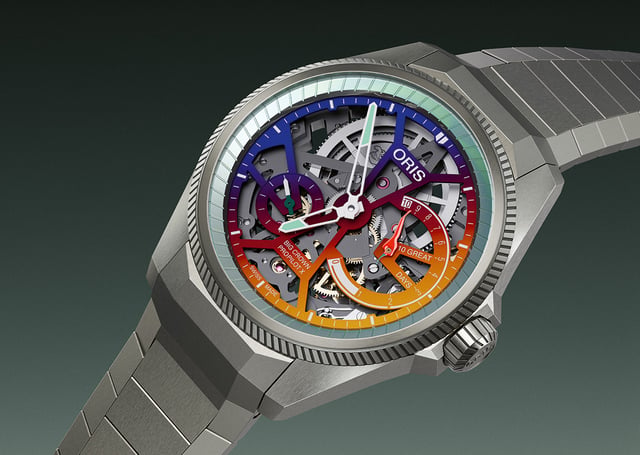 Oris ProPilot X Gonzo Edition, Titanuhr mit bunten Zifferblattdetails