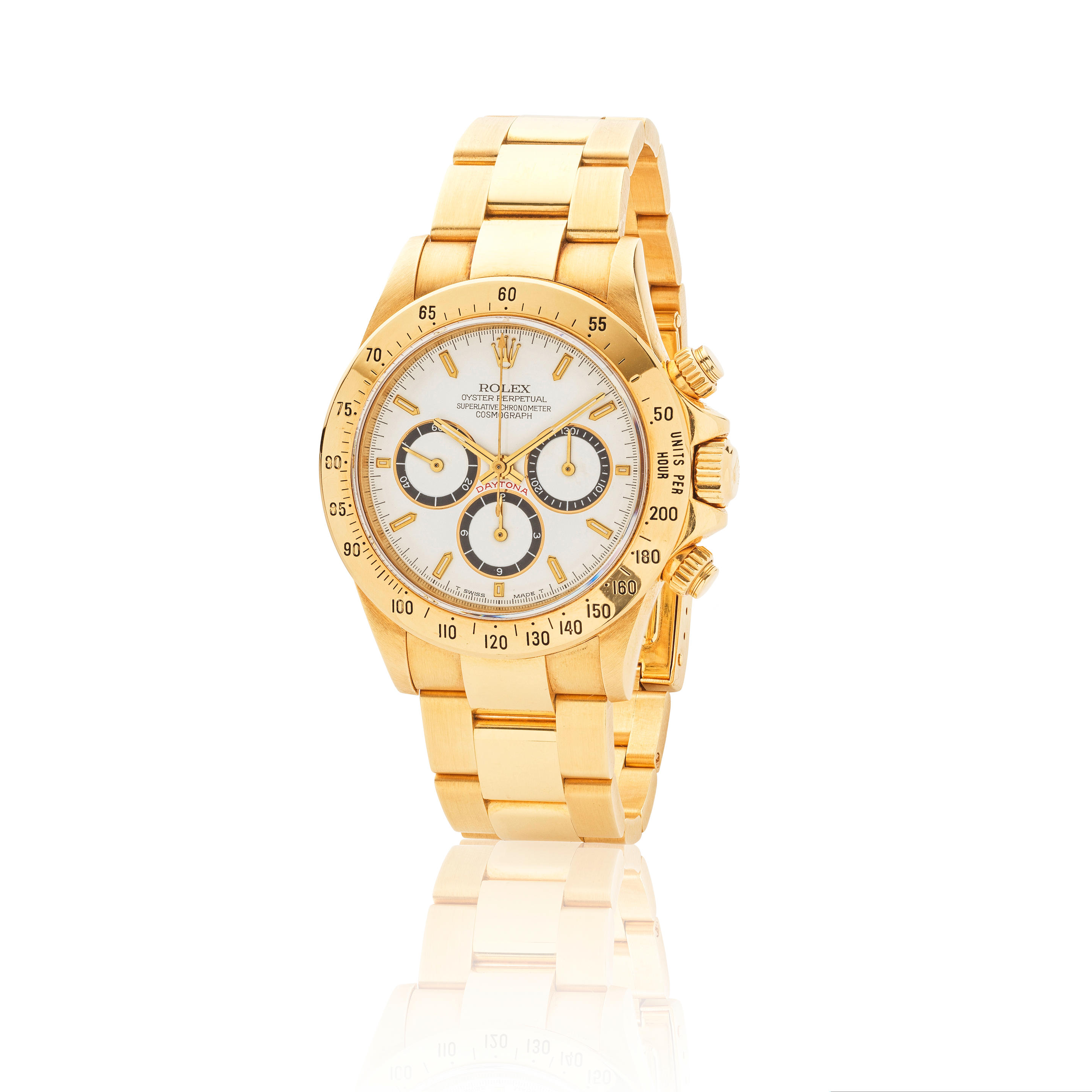 Vorderansicht der goldenen Rolex Daytona