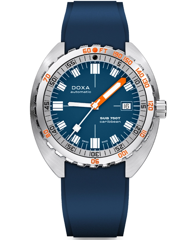 Doxa – SUB 750T, Taucheruhr aus Edelstahl mit blauem Zifferblatt