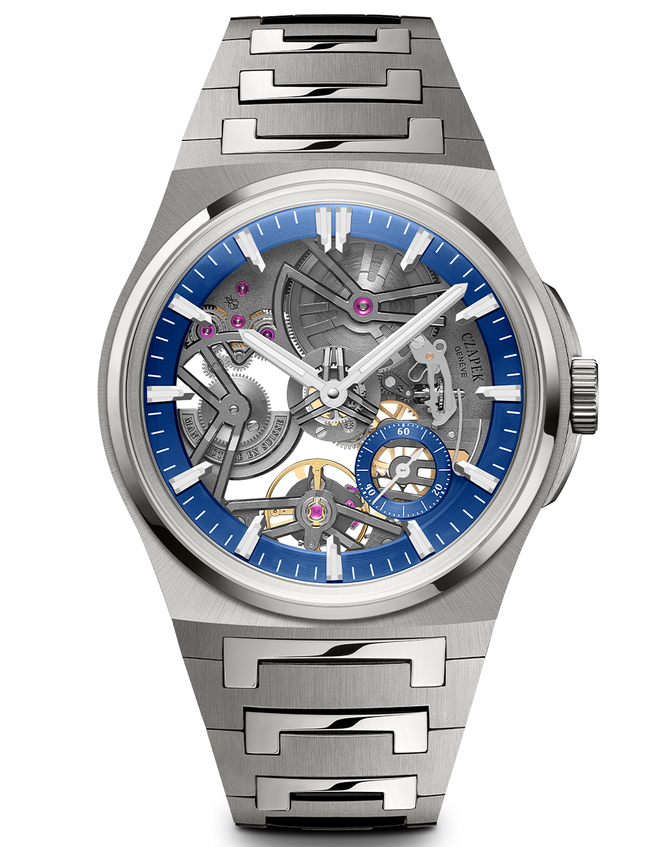 Czapek Antarctique Révélation Titanium Cosmic Blue, skelettierte Titanuhr mit blauem Zifferblatt