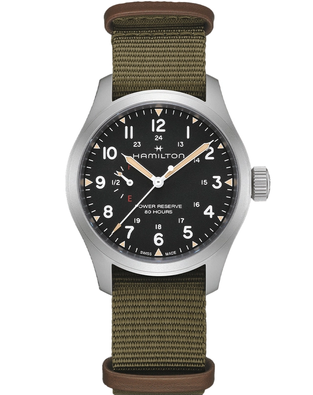 Hamilton – Khaki Field Power Reserve Mechanical, Fieldwatch mit Handaufzugskaliber