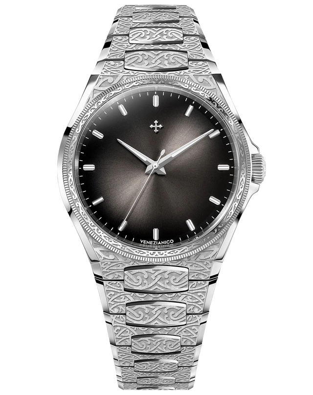 Venezianico – Arsenale Bizantino, Automatikuhr aus Edelstahl mit Ornamentik