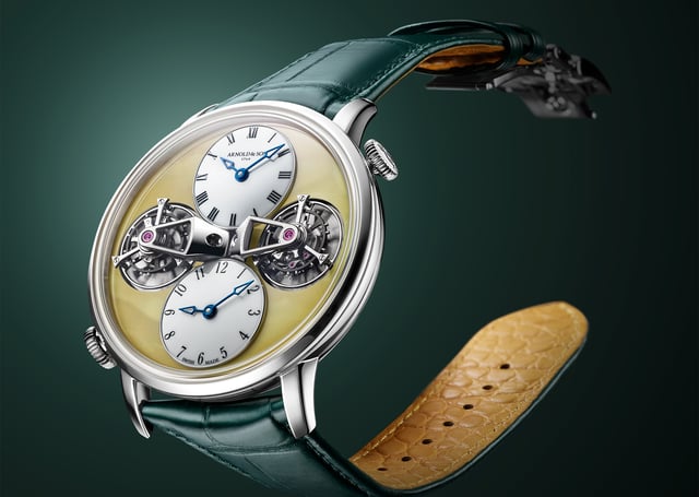 Arnold & Son Double Tourbillon White Gold, Bernstein-Edition, seitlich