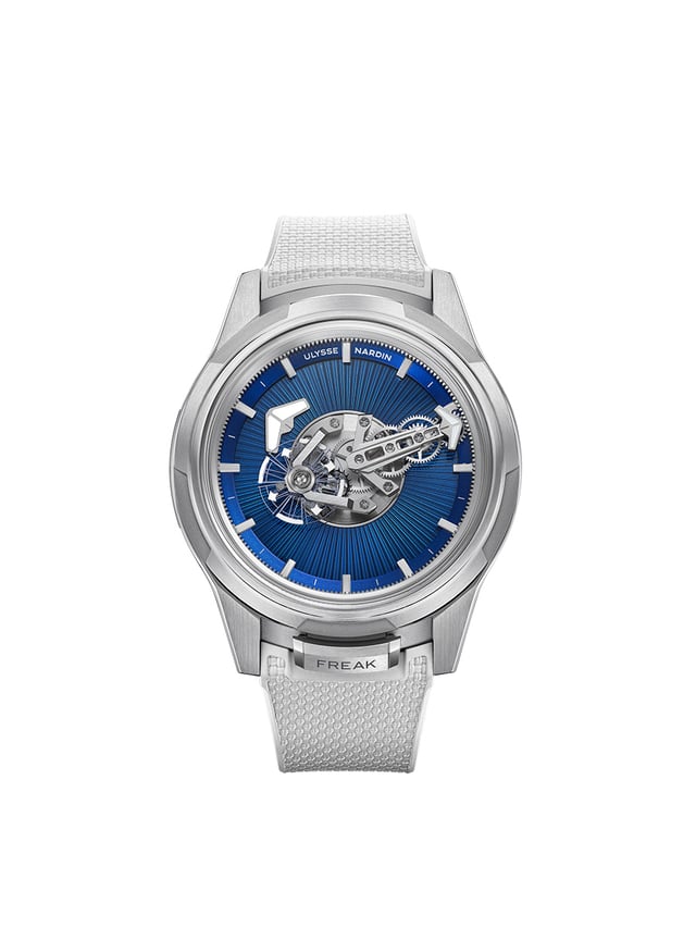 Ulysse Nardin Freak One Blue Enamel: Frontansicht Gehäuse