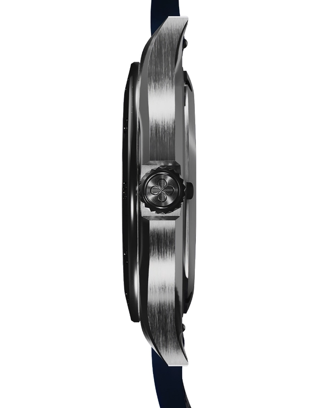 Aynaud – Grand Largue, Edelstahluhr mit Kautschukband und blauem Zifferblatt