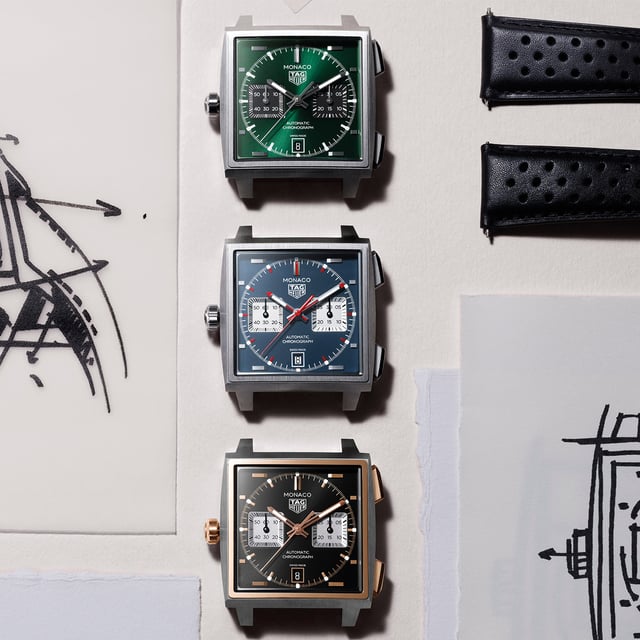 TAG Heuer Monaco Chronograph, drei Gehäuse