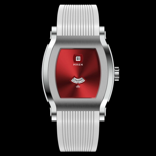 Maen x Nico Leonard mit rotem Zifferblatt