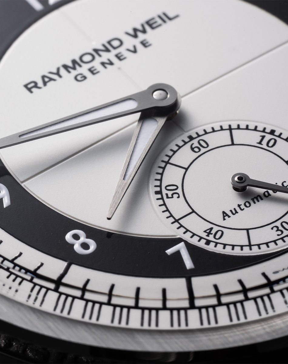Raymond Weil – Millesime Small Seconds, eleganter Zeitmesser mit Tuxedo-Zifferblatt