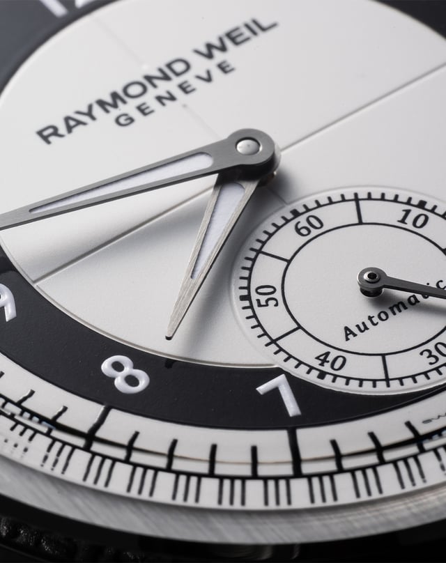 Raymond Weil – Millesime Small Seconds, eleganter Zeitmesser mit Tuxedo-Zifferblatt