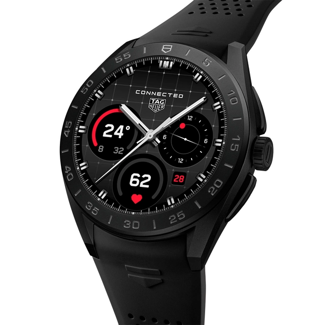 TAG Heuer: Connected Calibre E5 45 mm in schwarz DLC-beschichtetem Titan