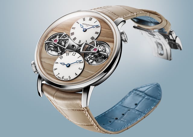 Arnold & Son, Weißgolduhr mit zwei Tourbillons