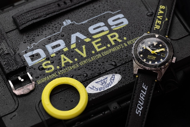 Squale – Drass S.A.V.E.R., professionelle Taucheruhr aus Edelstahl mit Automatikkaliber und schwarzem Zifferblatt