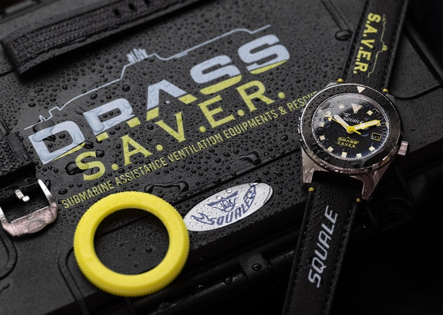 Squale – Drass S.A.V.E.R., professionelle Taucheruhr aus Edelstahl mit Automatikkaliber und schwarzem Zifferblatt