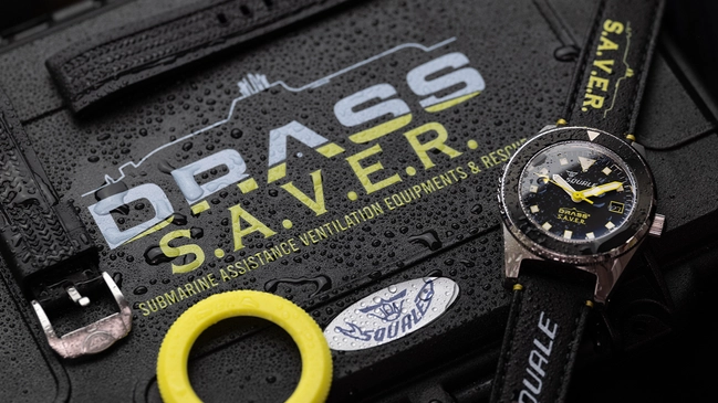 Squale – Drass S.A.V.E.R., professionelle Taucheruhr aus Edelstahl mit Automatikkaliber und schwarzem Zifferblatt