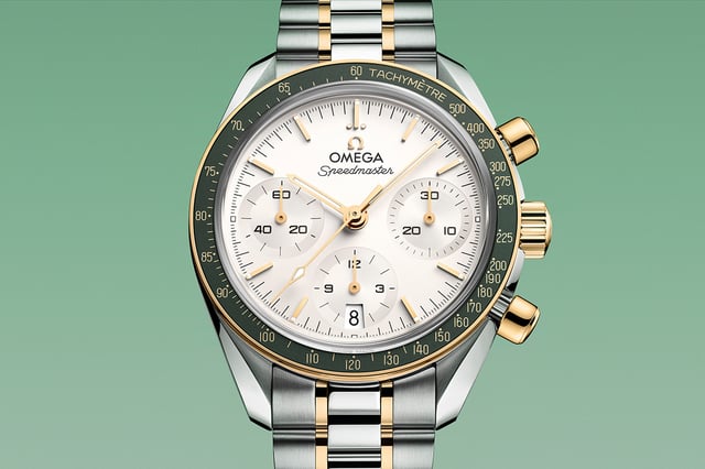 Omega Speedmaster 38, 38 mm, Moonshine‑Gold mit Stahl