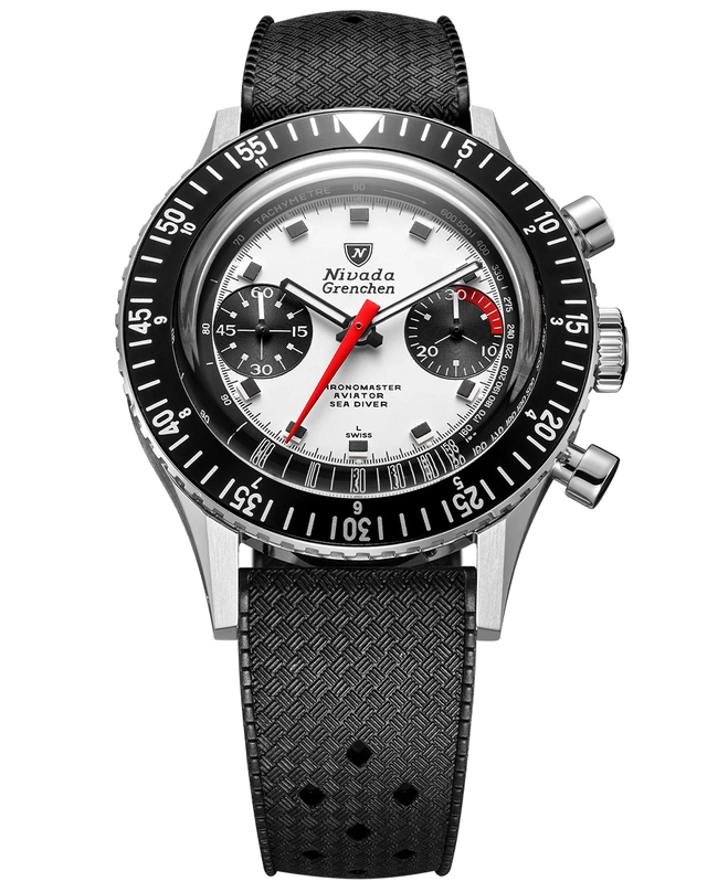 Chronomatser Panda 41 mm, Chronograph mit Automatikwerk und Panda-Zifferblatt