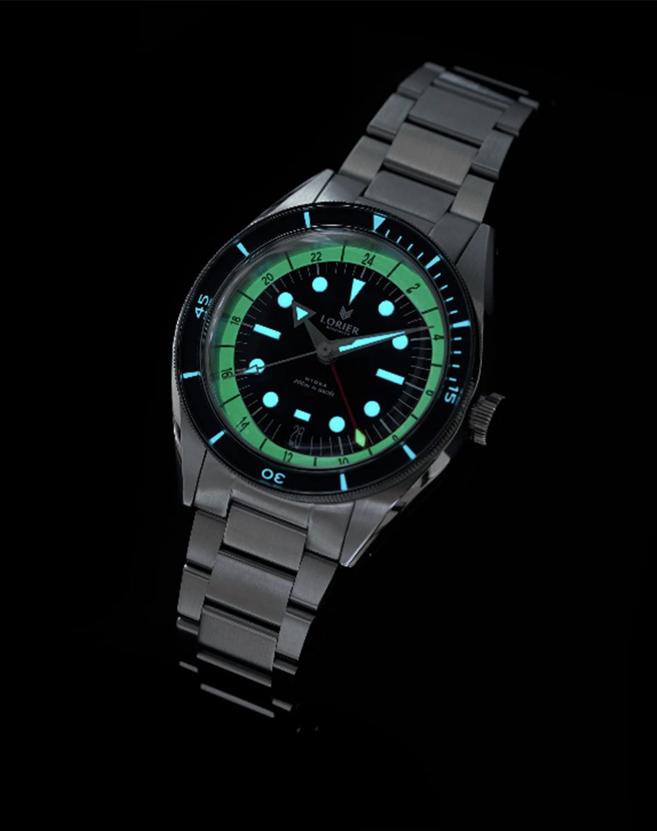 Lorier – Hydra Series III, Retro-Taucheruhr mit Automatikwerk und GMT-Funktion