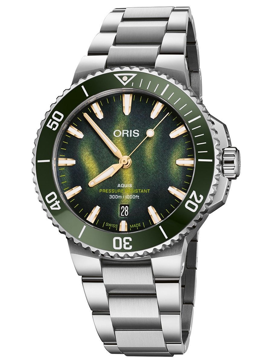 Oris Kelp Forest Limited Edition: Frontansicht Edelstahluhr