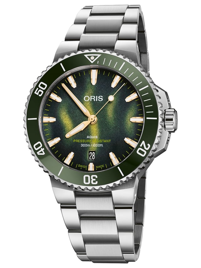 Oris Kelp Forest Limited Edition: Frontansicht Edelstahluhr