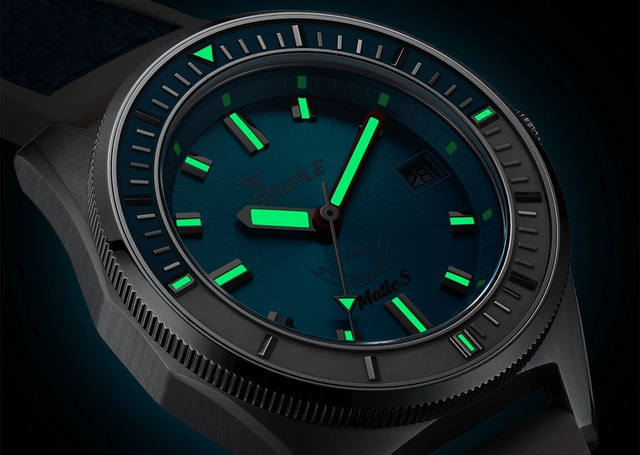 Squale – Matic-S, Taucheruhr mit hellblauem Zifferblatt