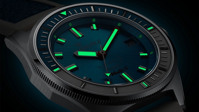Squale – Matic-S, Taucheruhr mit hellblauem Zifferblatt