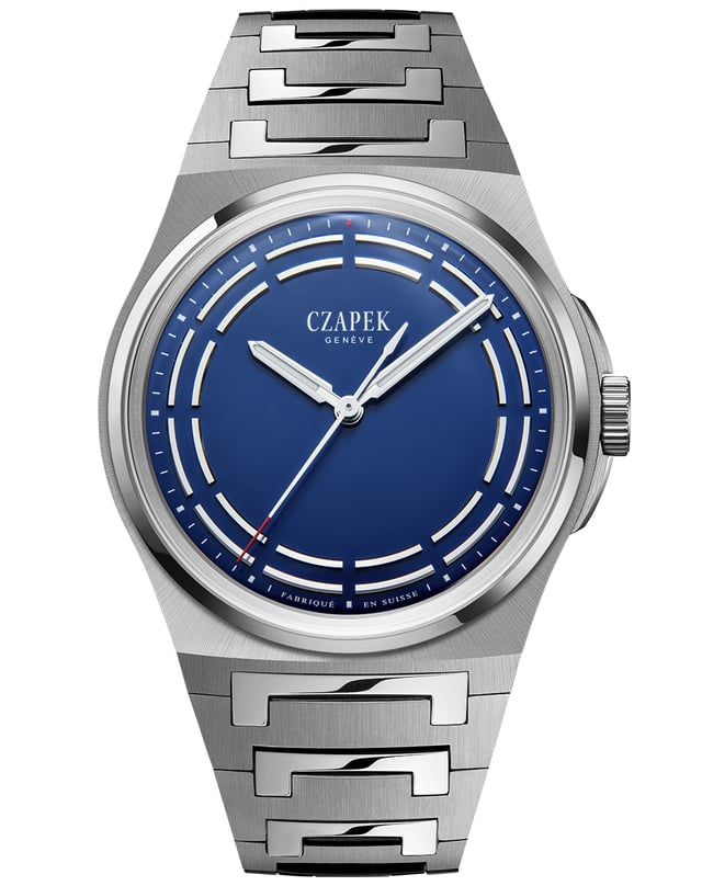 Czapek Antarctique Dark Sector Cosmic Blue, Titanuhr mit blauem Zifferblatt und Automatiwerk
