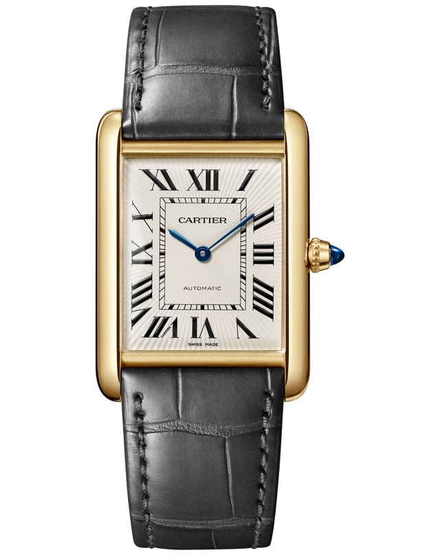 Cartier: Tank Louis Cartier in Gelbgold mit Krokoband