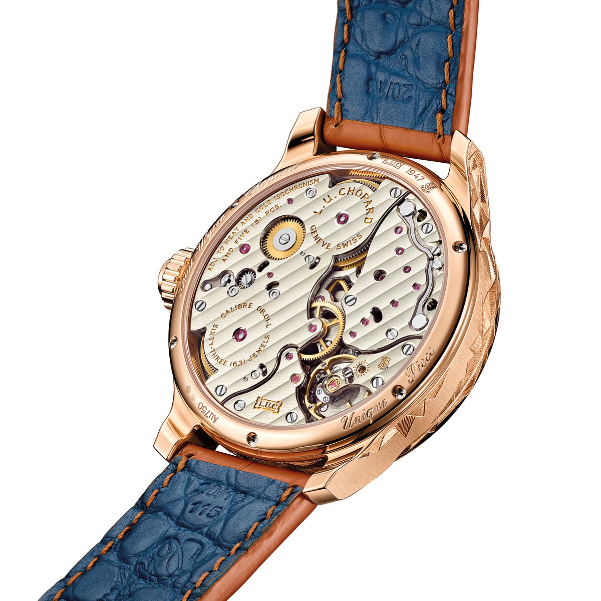 Kaliber L.U.C 08.01-L, Genfer Siegel, 42,5 mm Roségold: Wie Chopard Schlagwerk und seltene Marketerie in einem Unikat verbindet.