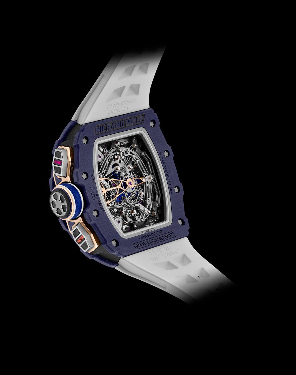 Richard Mille: RM 41-01 Tourbillon Soccer in Dark Blue Quartz TPT Boden
