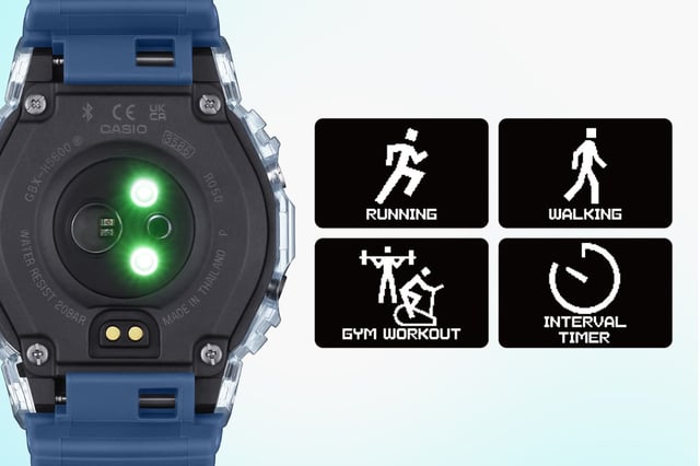Die Rückseite und technischen Daten der CASIO GBX H5600
